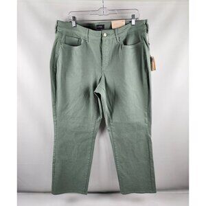 NYDJ Jeans Womens 16W Green Marilyn Straight Leg Denim (34x27) NWT